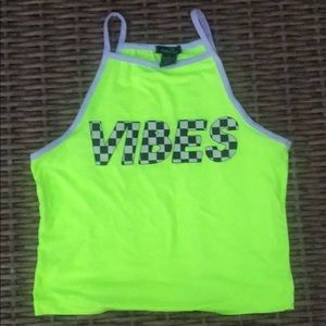 Neon Green Cute “Vibes” top